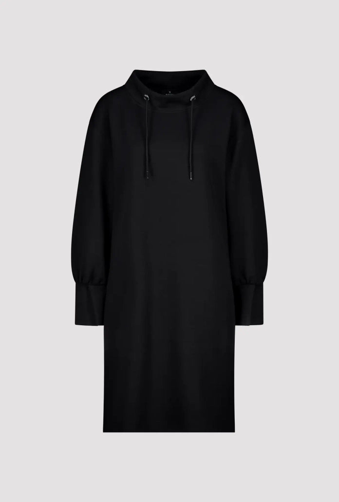 Black Stand Up Collar Dress 808158