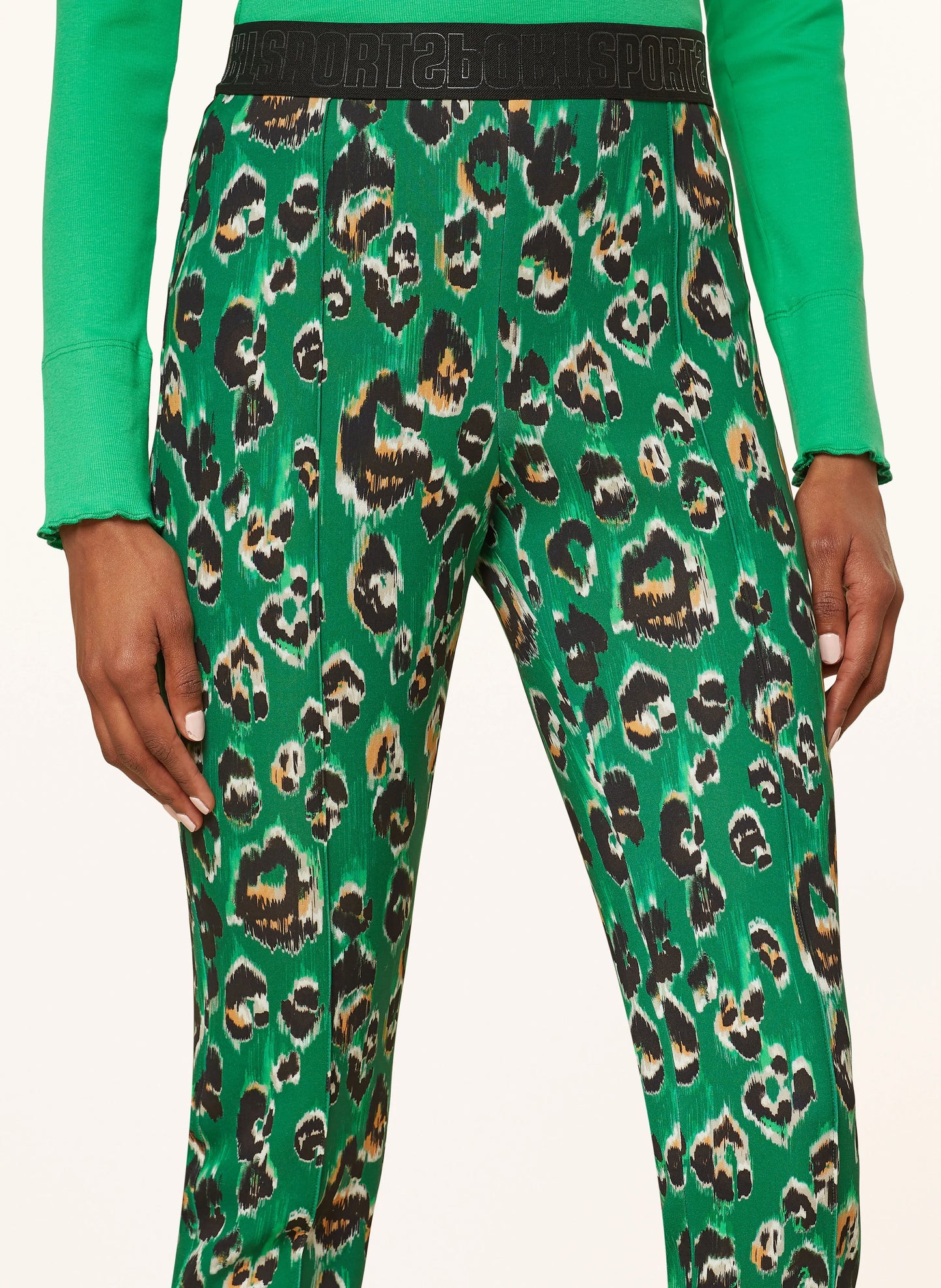 Marc Cain Sofia Leopard Print Scuba Trousers XS 81.27 J765