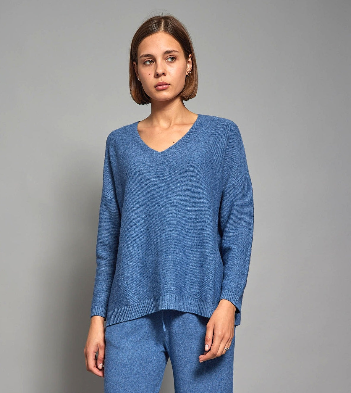Oversized Soft-Knit V-Neck Jumper