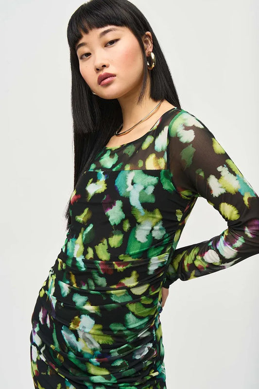 Joseph Ribkoff Abstract Mesh Dress 243090