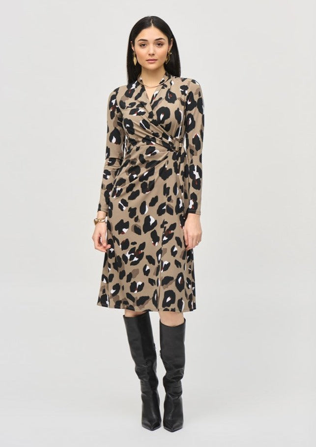 Animal Print Wrap Dress