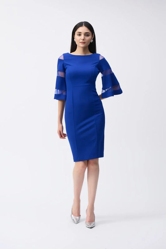 Mesh Sleeves Sheath Dress 243733