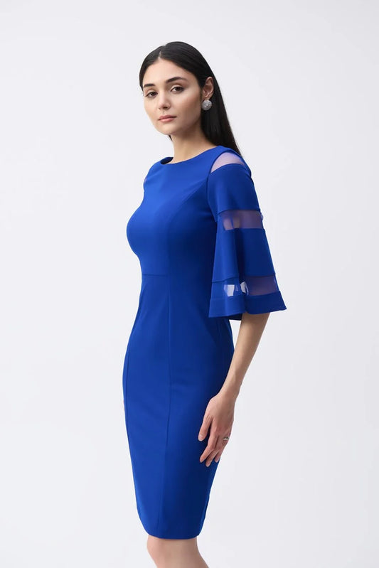 Mesh Sleeves Sheath Dress 243733