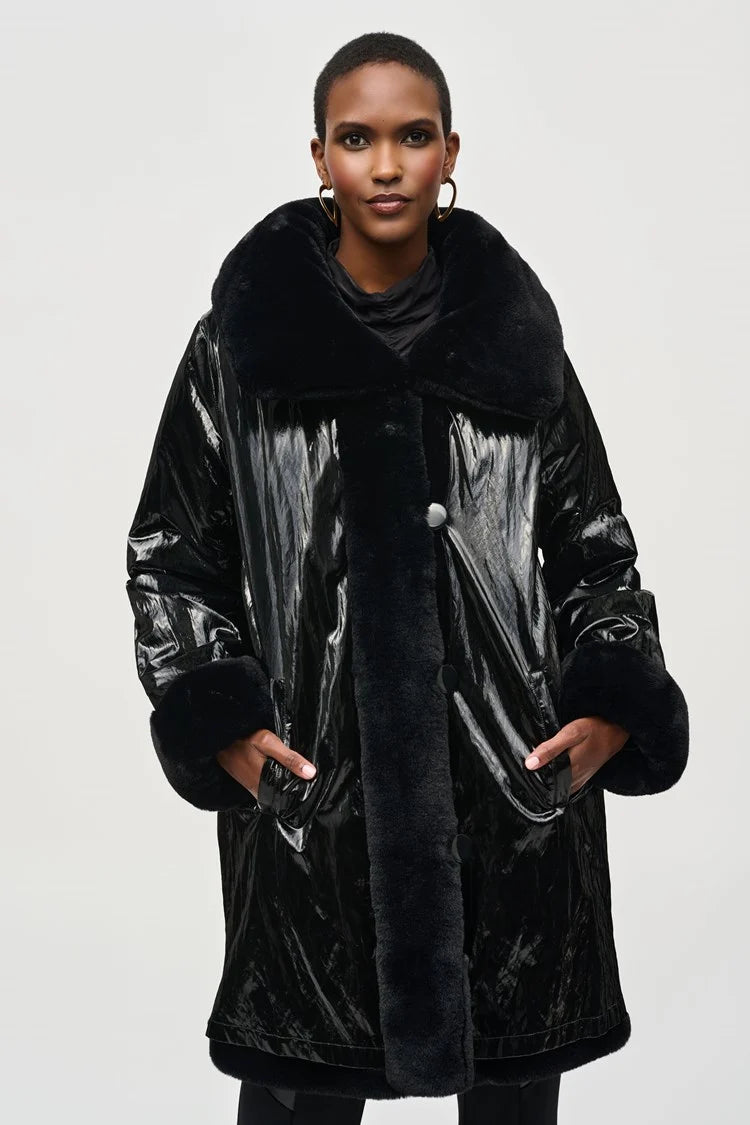 Reversible Faux Fur Coat - Lucindas on-line