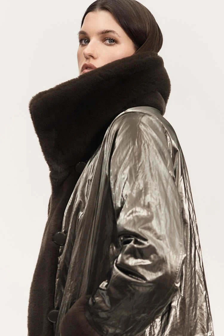 Reversible Faux Fur Coat - Lucindas on-line