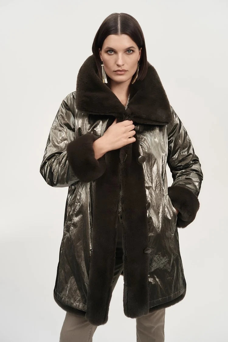 Reversible Faux Fur Coat - Lucindas on-line