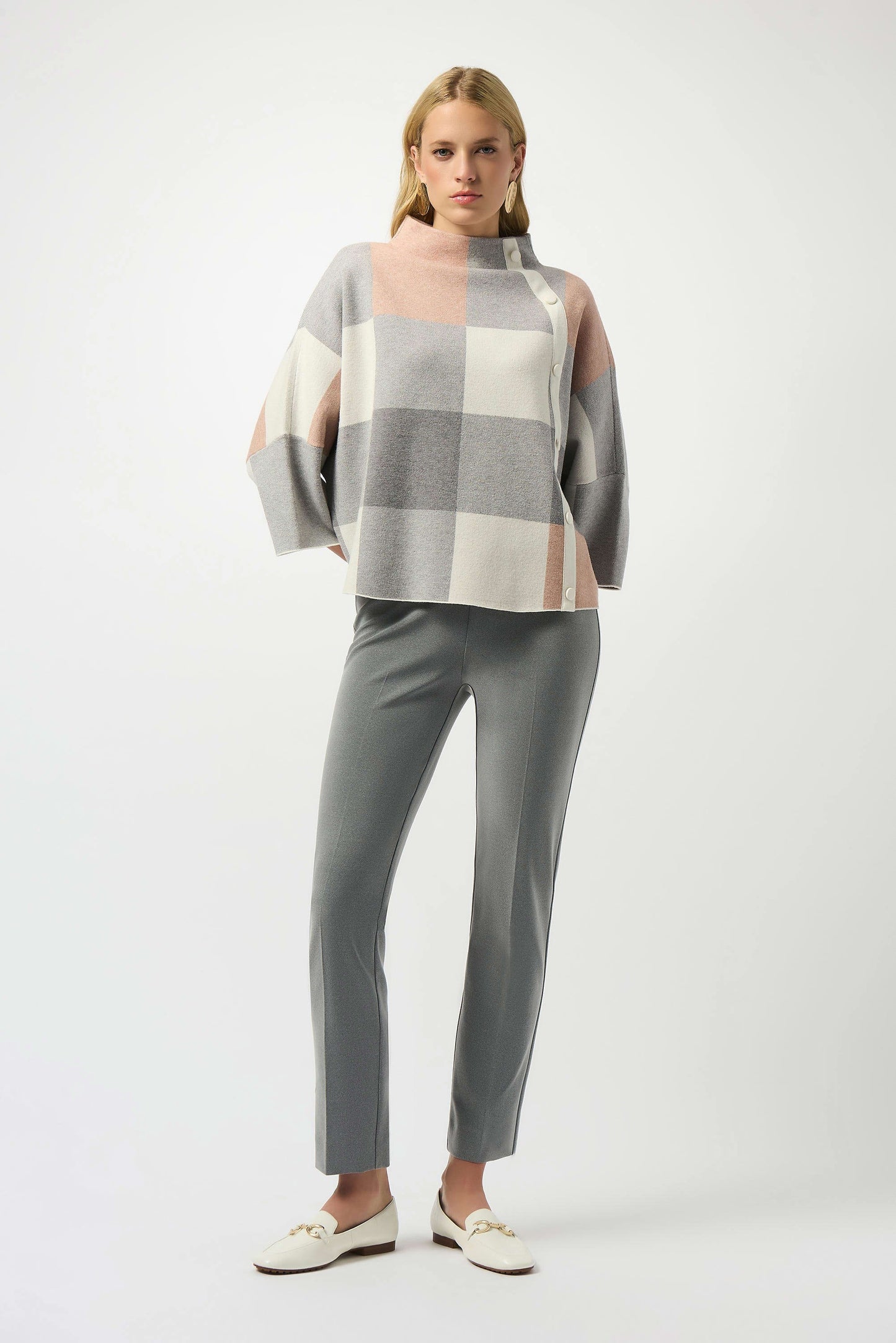 Checked Jacquard Knitted Jumper