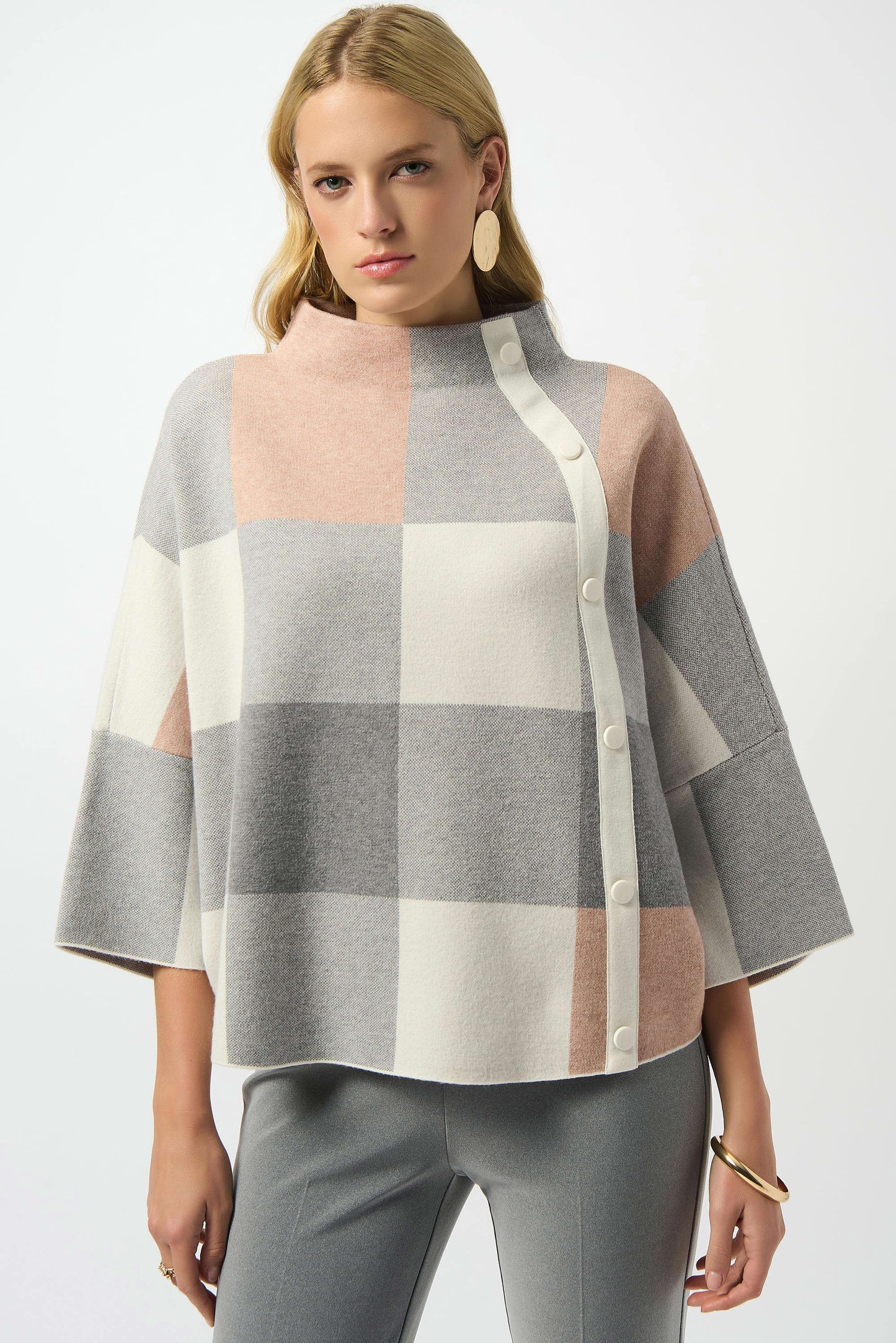 Checked Jacquard Knitted Jumper
