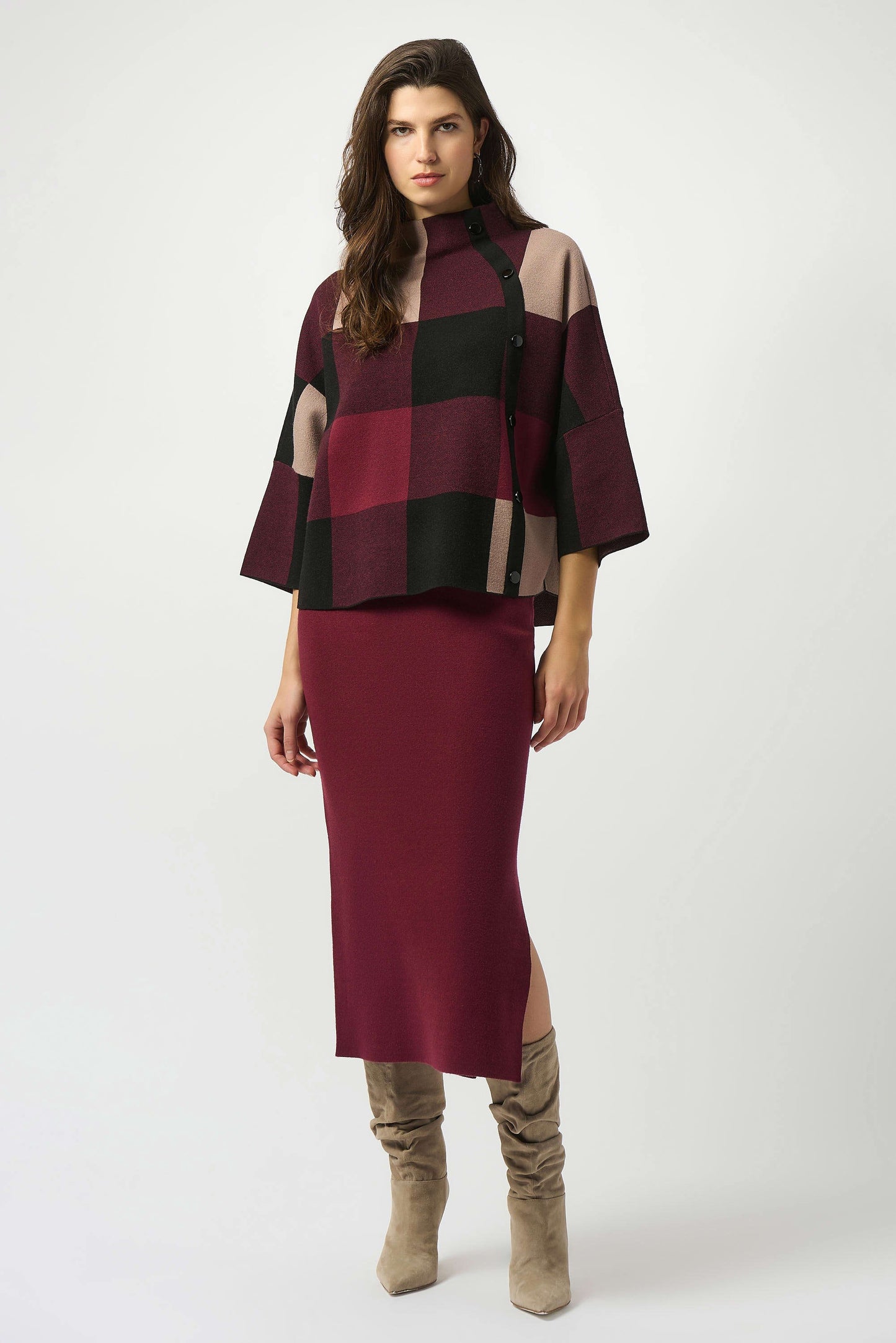 Checked Jacquard Knitted Jumper