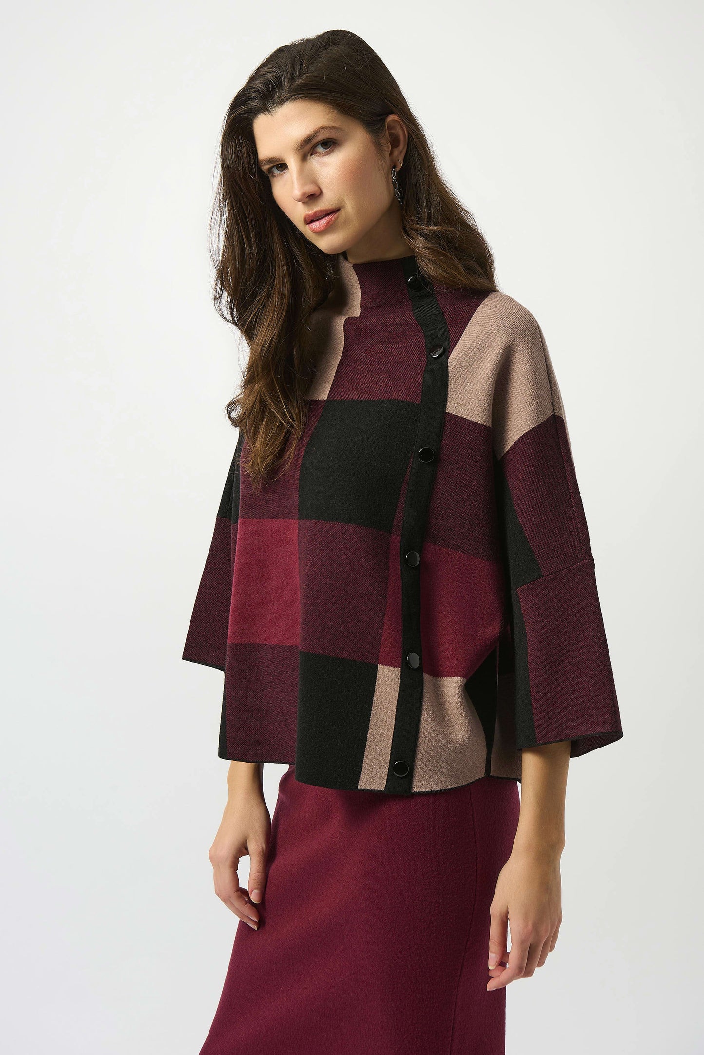 Checked Jacquard Knitted Jumper