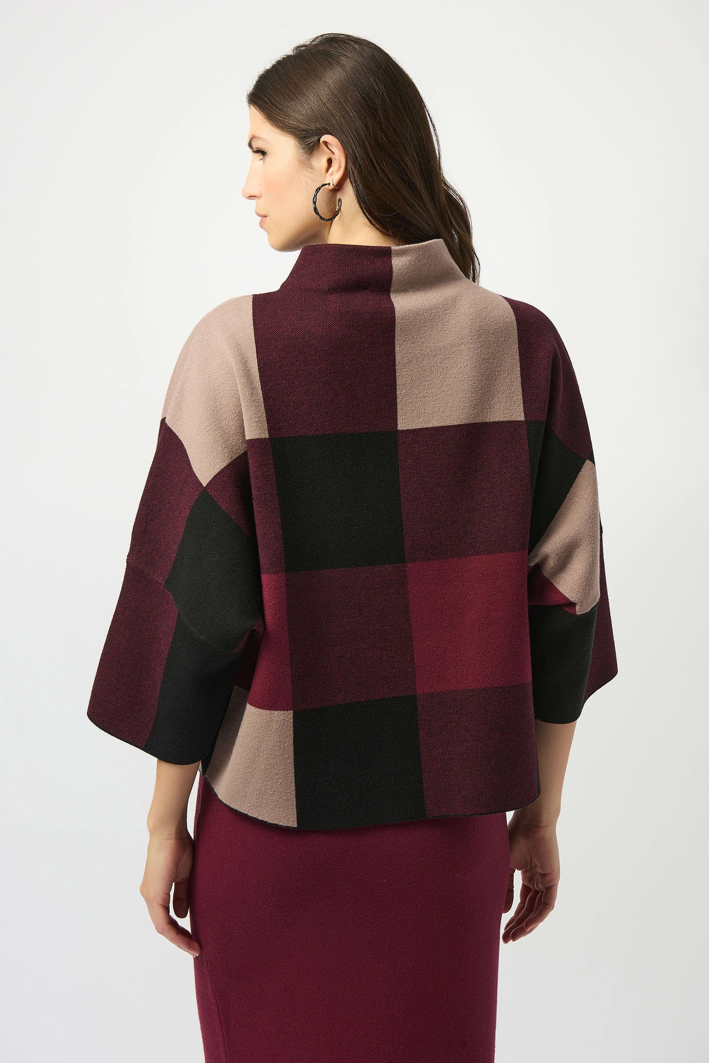 Checked Jacquard Knitted Jumper
