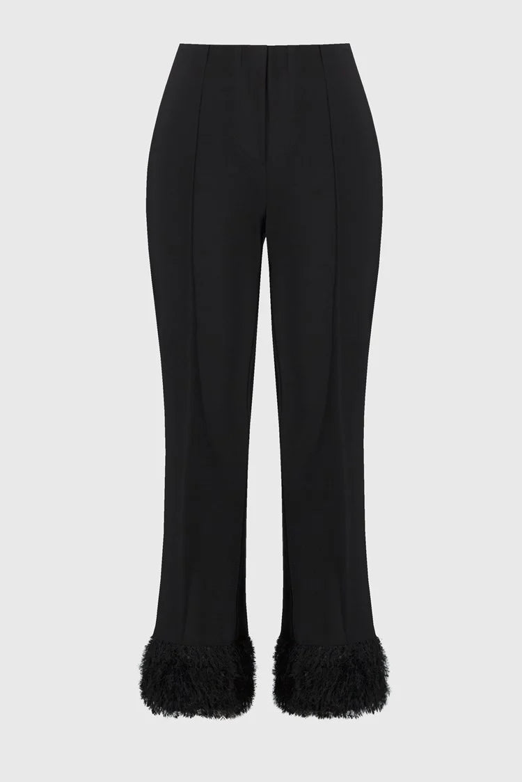Black Novelty Flared Trousers 244193