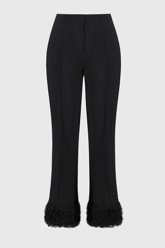 Black Novelty Flared Trousers 244193
