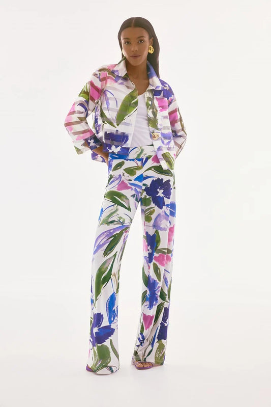 Floral Print Wide Leg Pants 251770