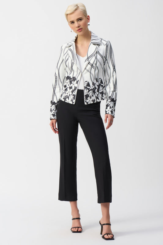 Faux Suede Floral Print Jacket 251910