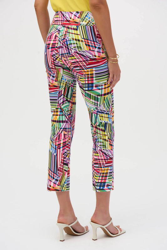 Multi-coloured Print Straight Leg Pants 252233