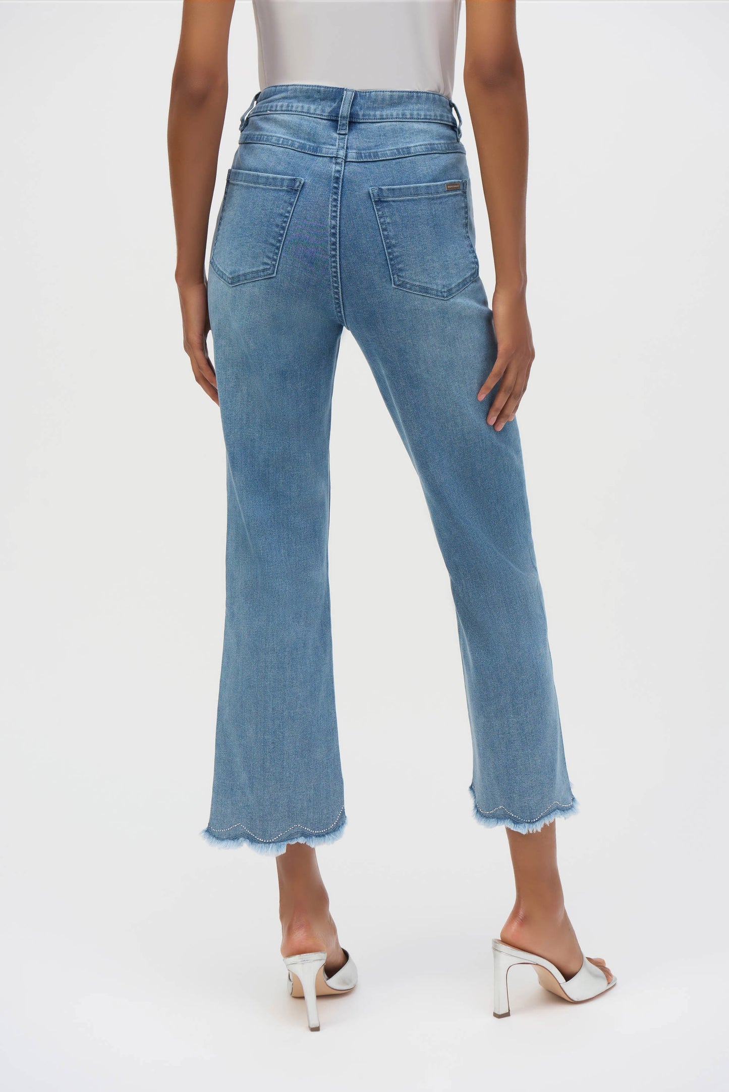 Joseph Ribkoff Stretch Straight Crop Jeans with Embroidery 252910