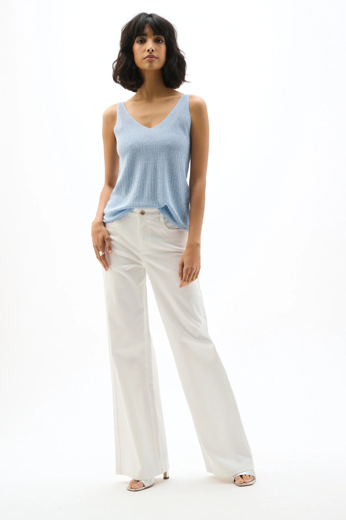 Metallic Knitted Camisole with Rhinestones (available in other colours) - Lucindas on-line