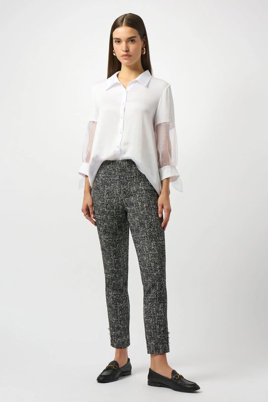 Abstract Jacquard Straight Pull-On Trousers
