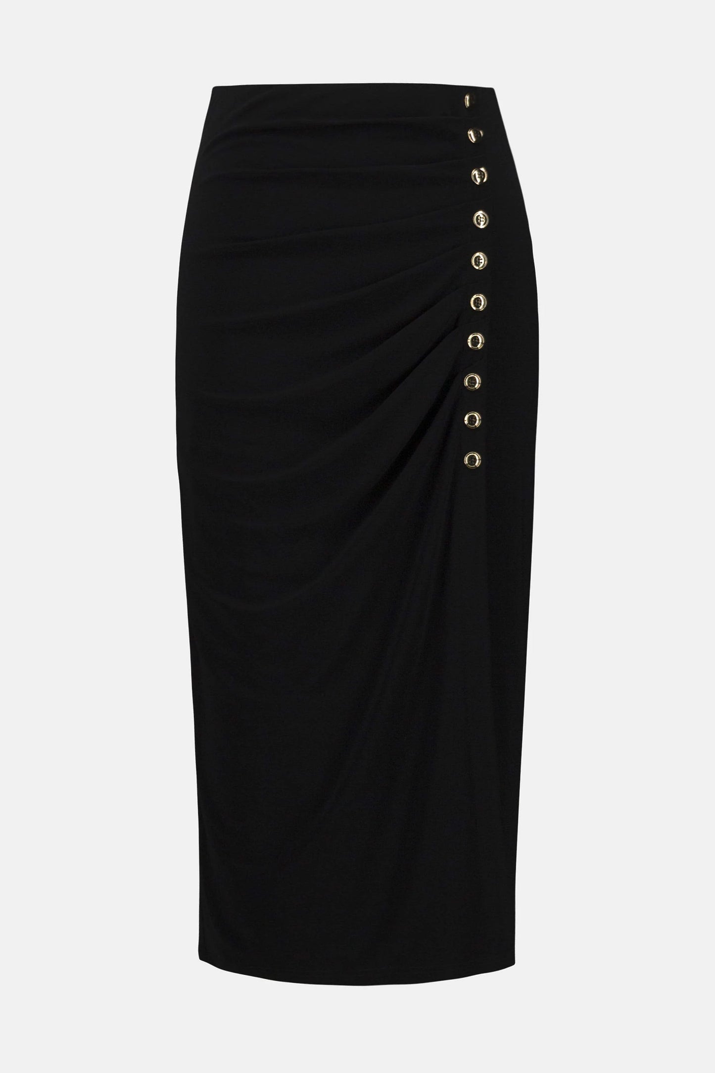 Joseph Ribkoff Black Pull-On Pencil Skirt with drape