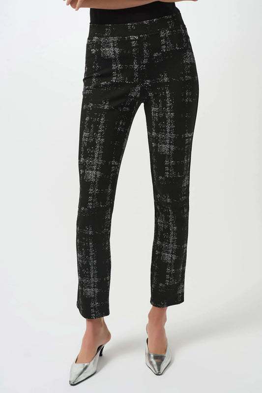 Plaid Print Pull-On Trousers