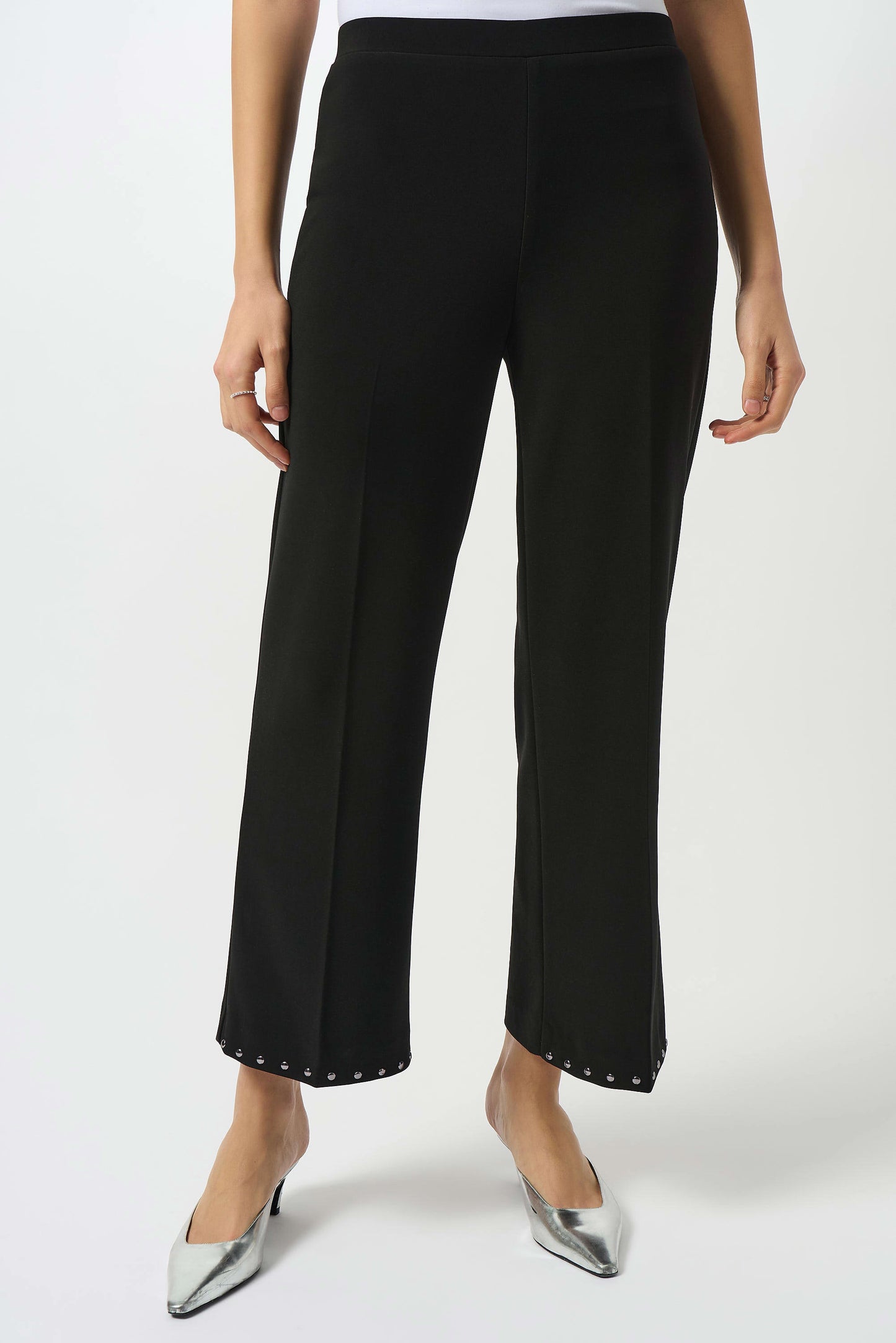 Joseph Ribkoff Black Wide-Leg Pull-On Trousers