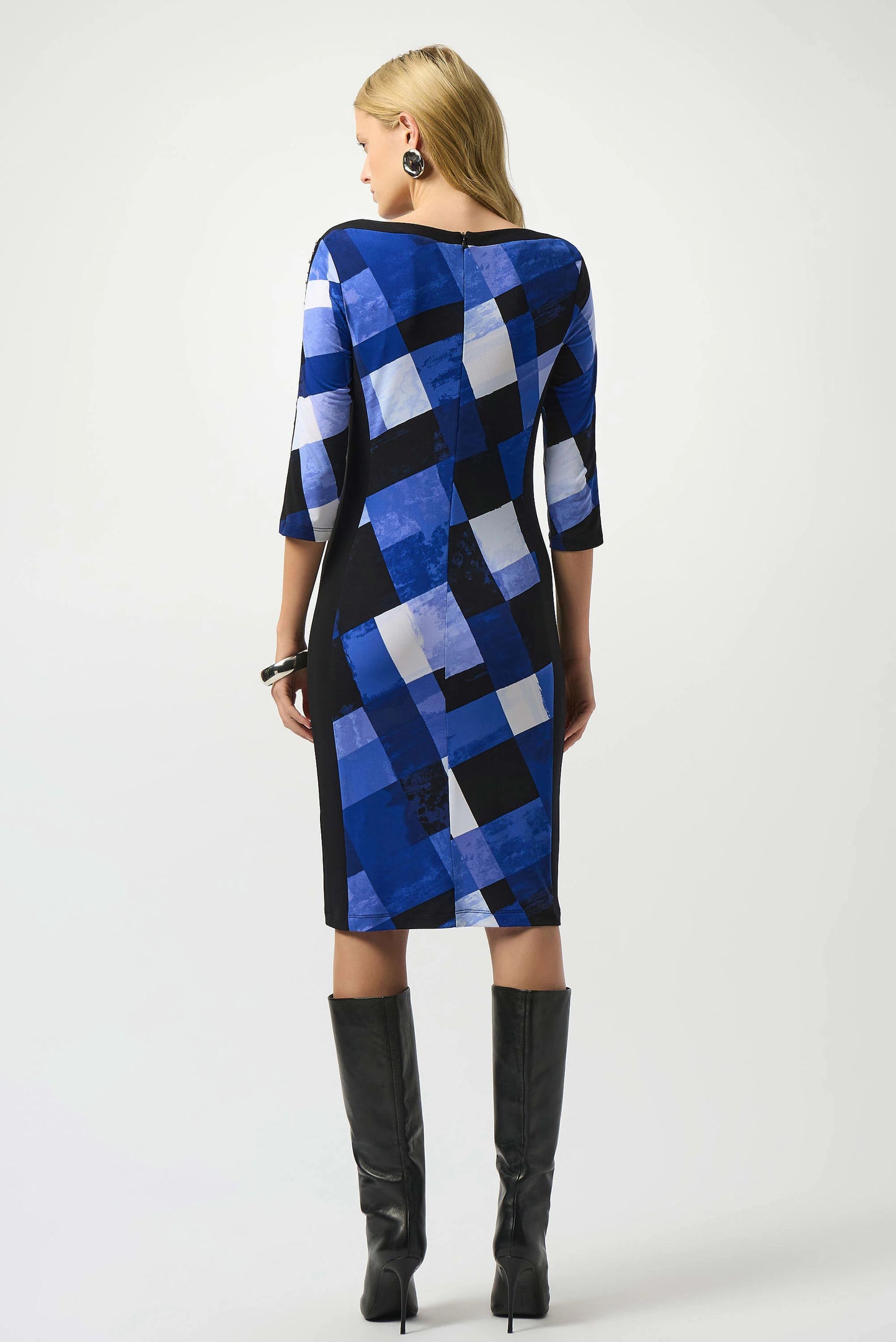 Joseph Ribkoff Plaid Print Sheath Dress