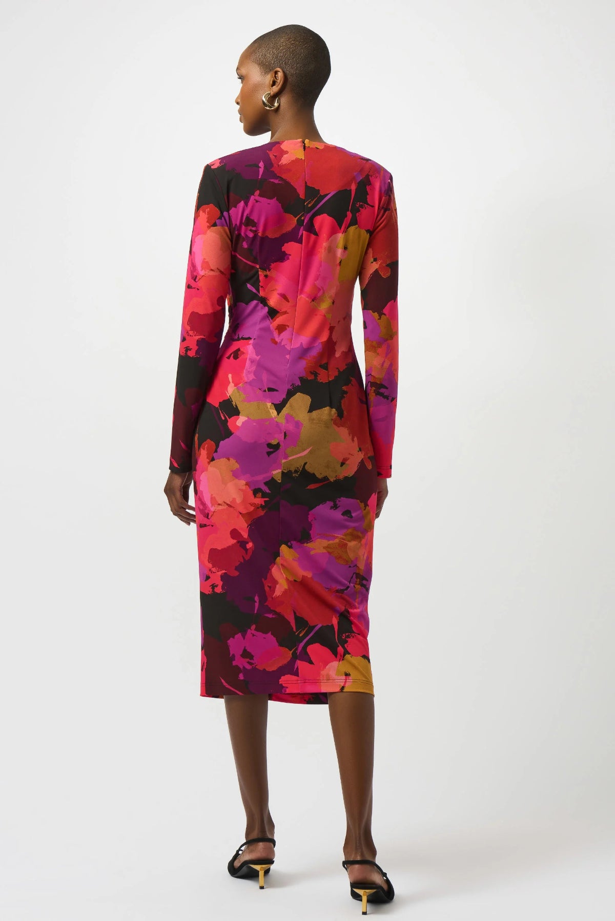 Silky Knit Floral Print Sheath Dress