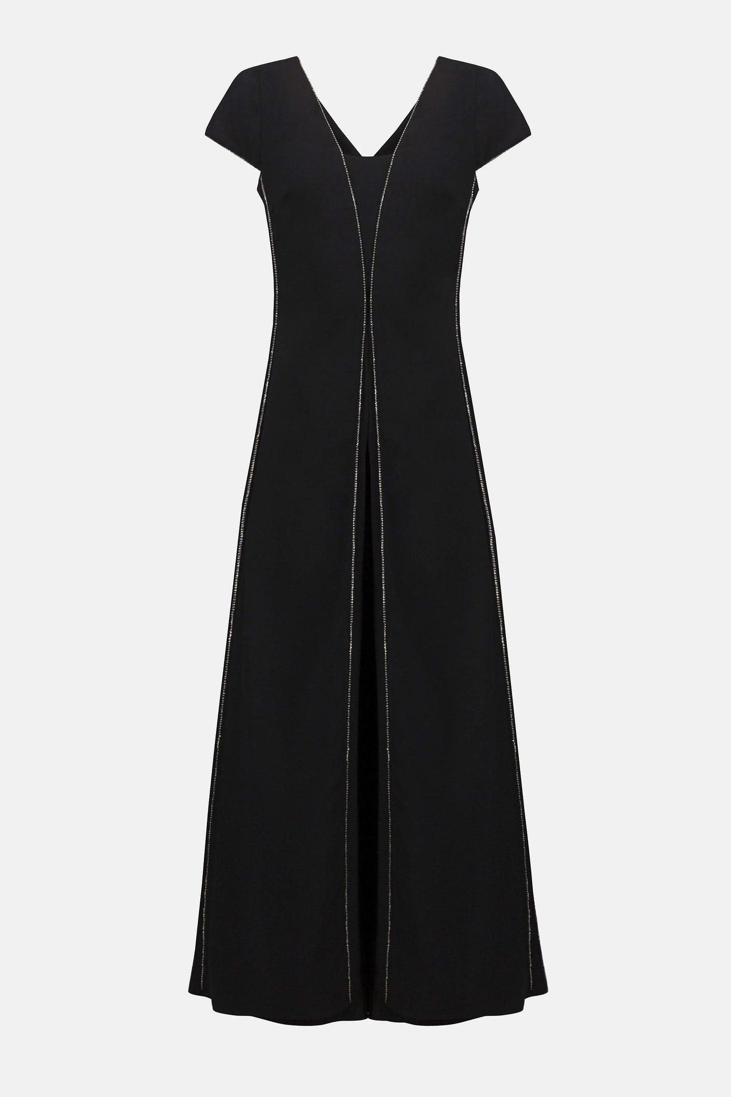 Woven Wide Leg Jumpsuit with Rhinestone Detail