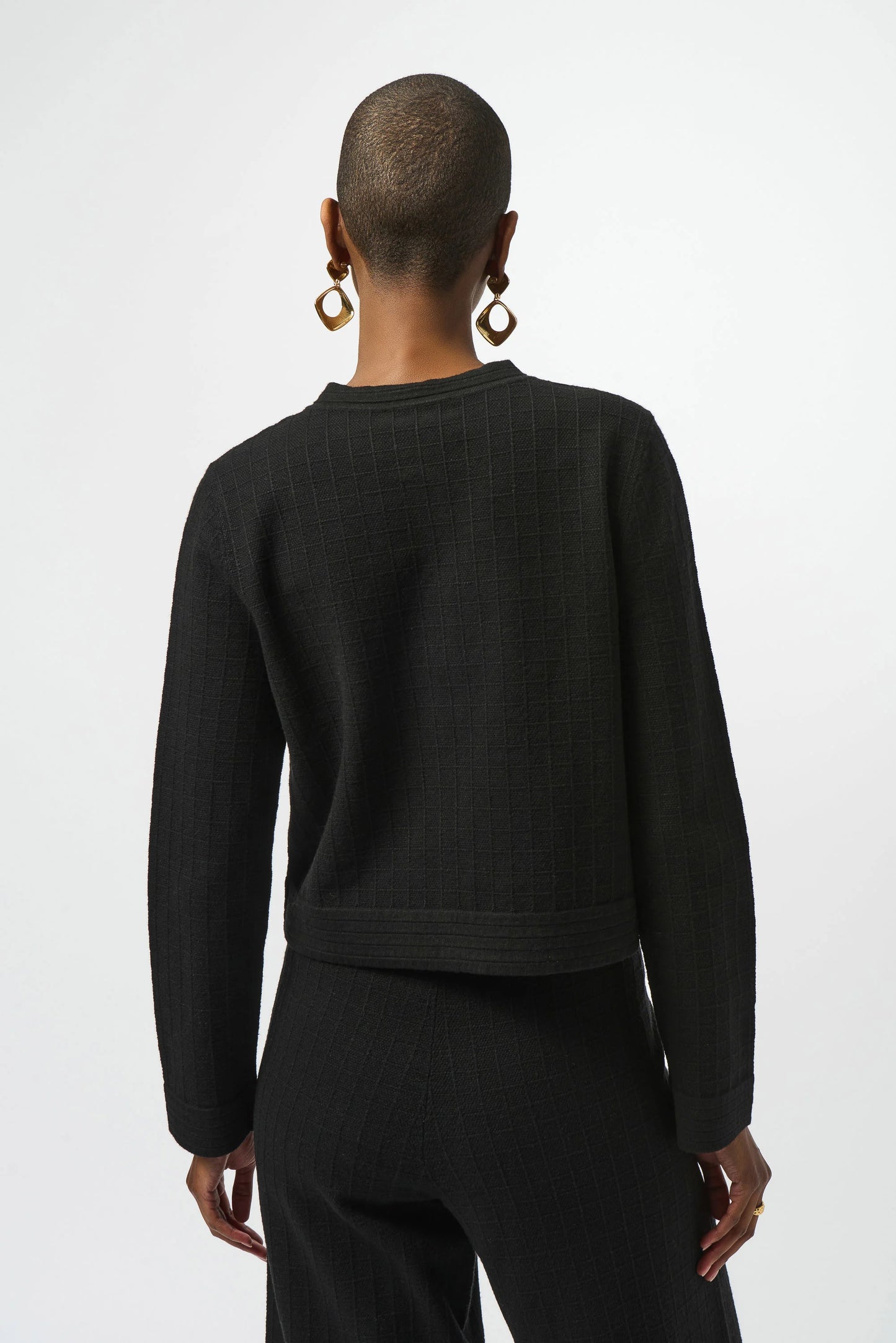 Joseph Ribkoff Sweater Knit Crew Neck Button-Front Jacket Lucindas