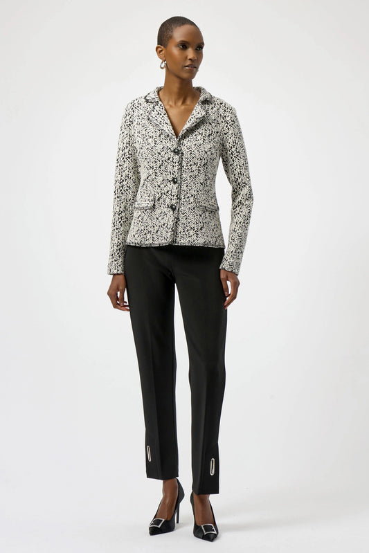 Abstract Jacquard Cotton Blend Knit Blazer