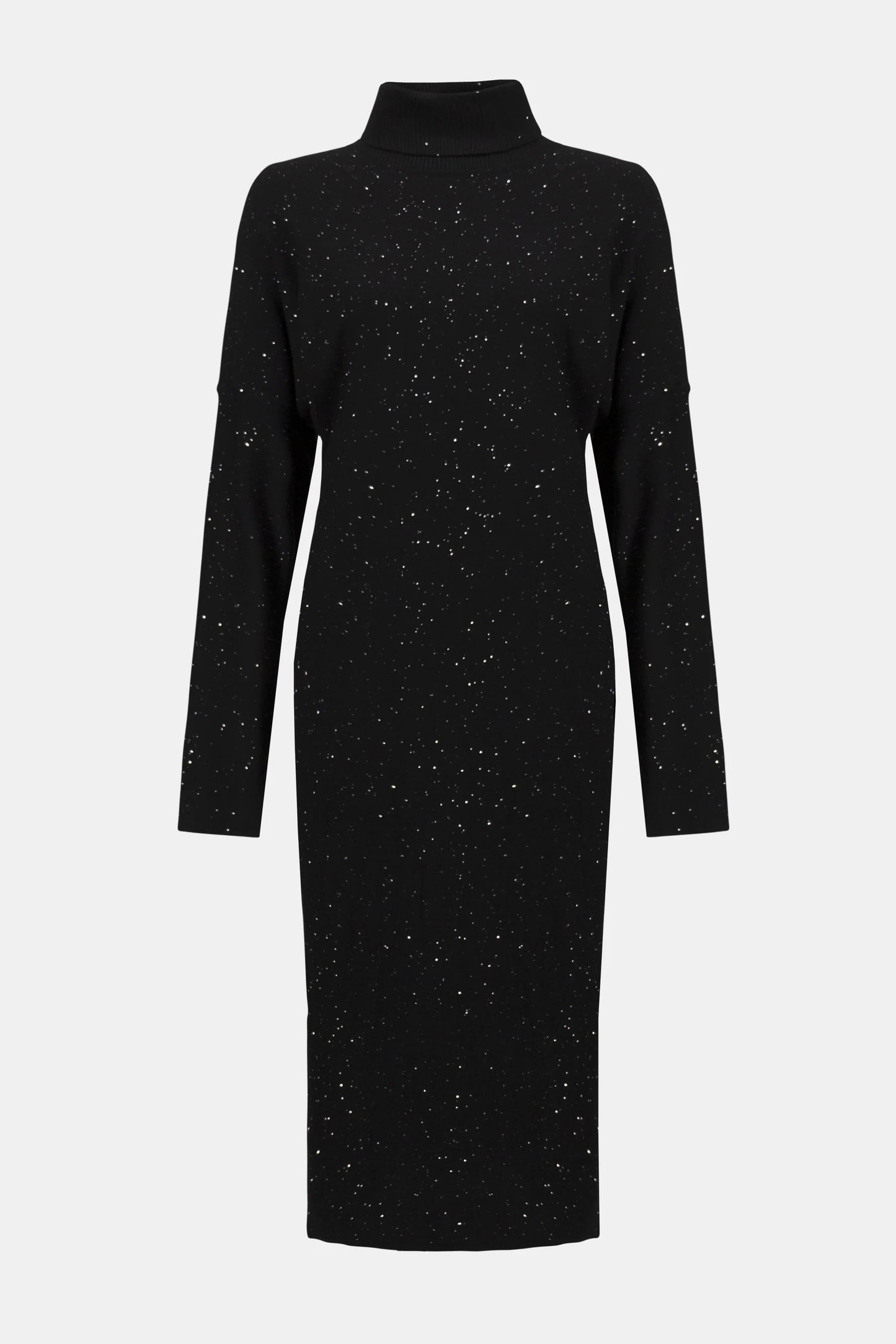 Joseph Ribkoff Sequined Sweater Knit Turtleneck Sheath Dress