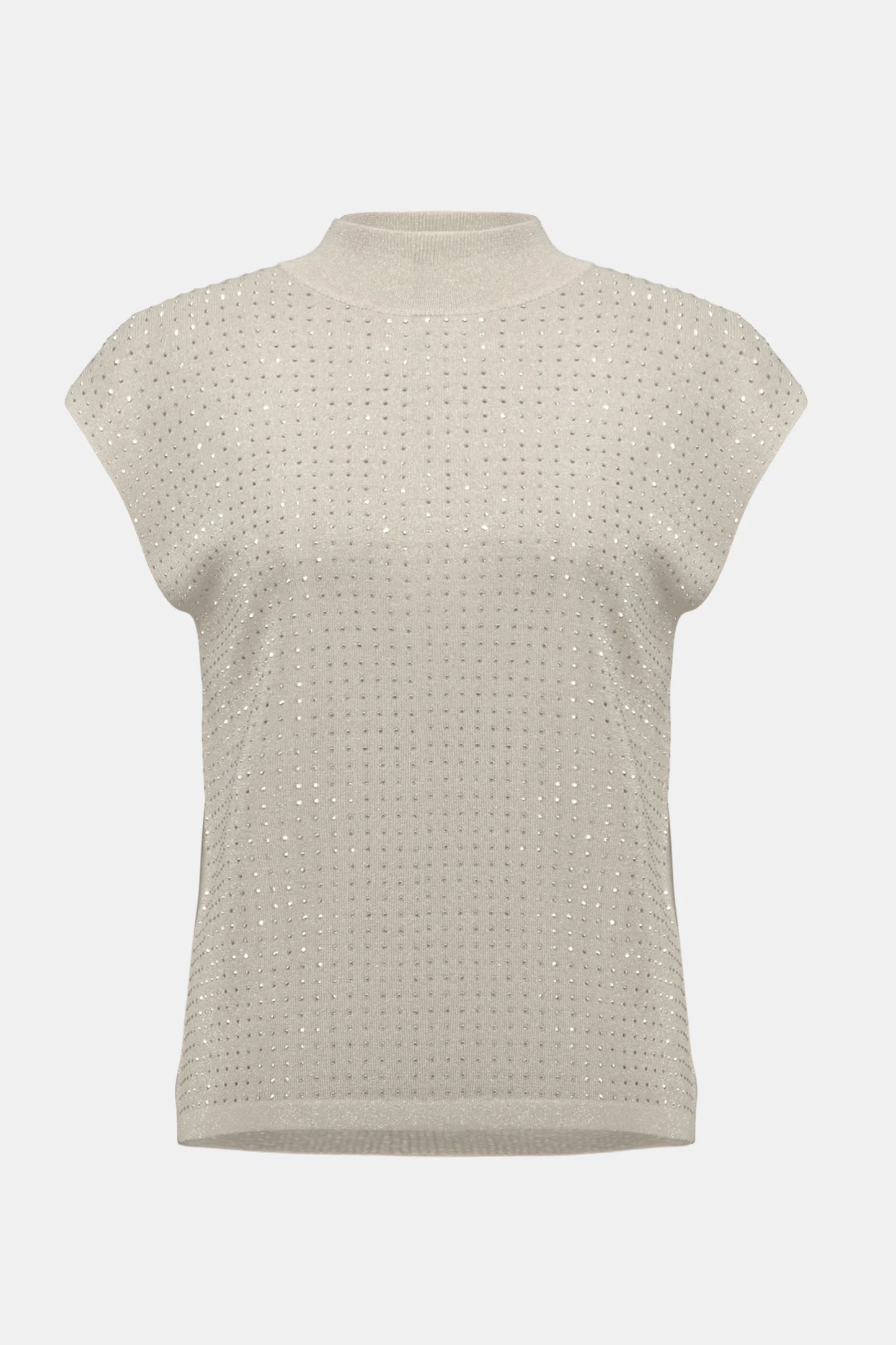 Knit Sleeveless Top with Rhinestone Detail