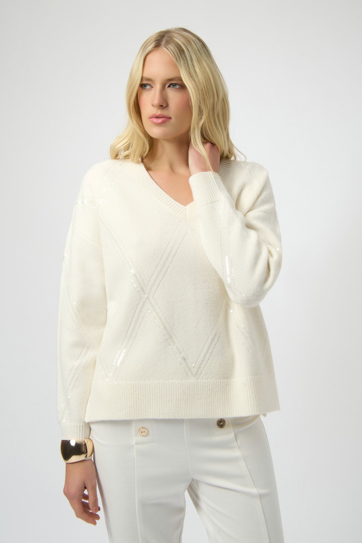 Sweater Knit Pullover with Sequins