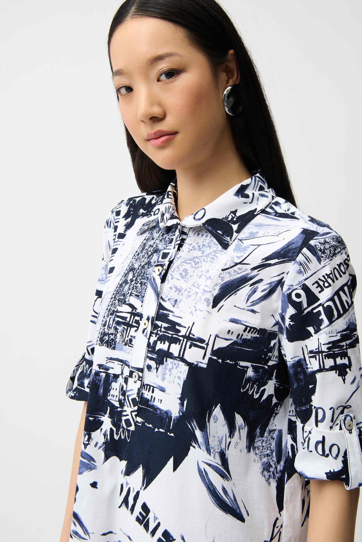 Joseph Ribkoff Conversational Stretch Print Shirt Dress