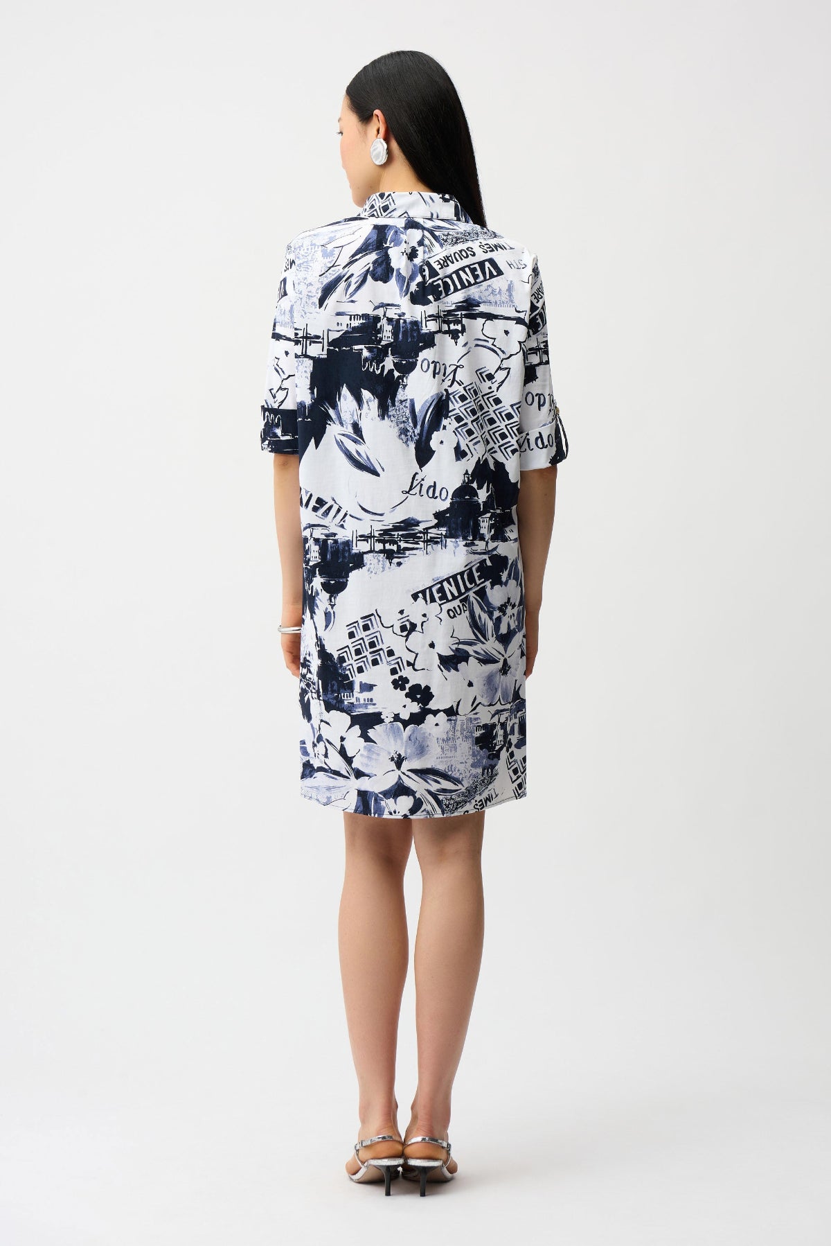 Joseph Ribkoff Conversational Stretch Print Shirt Dress