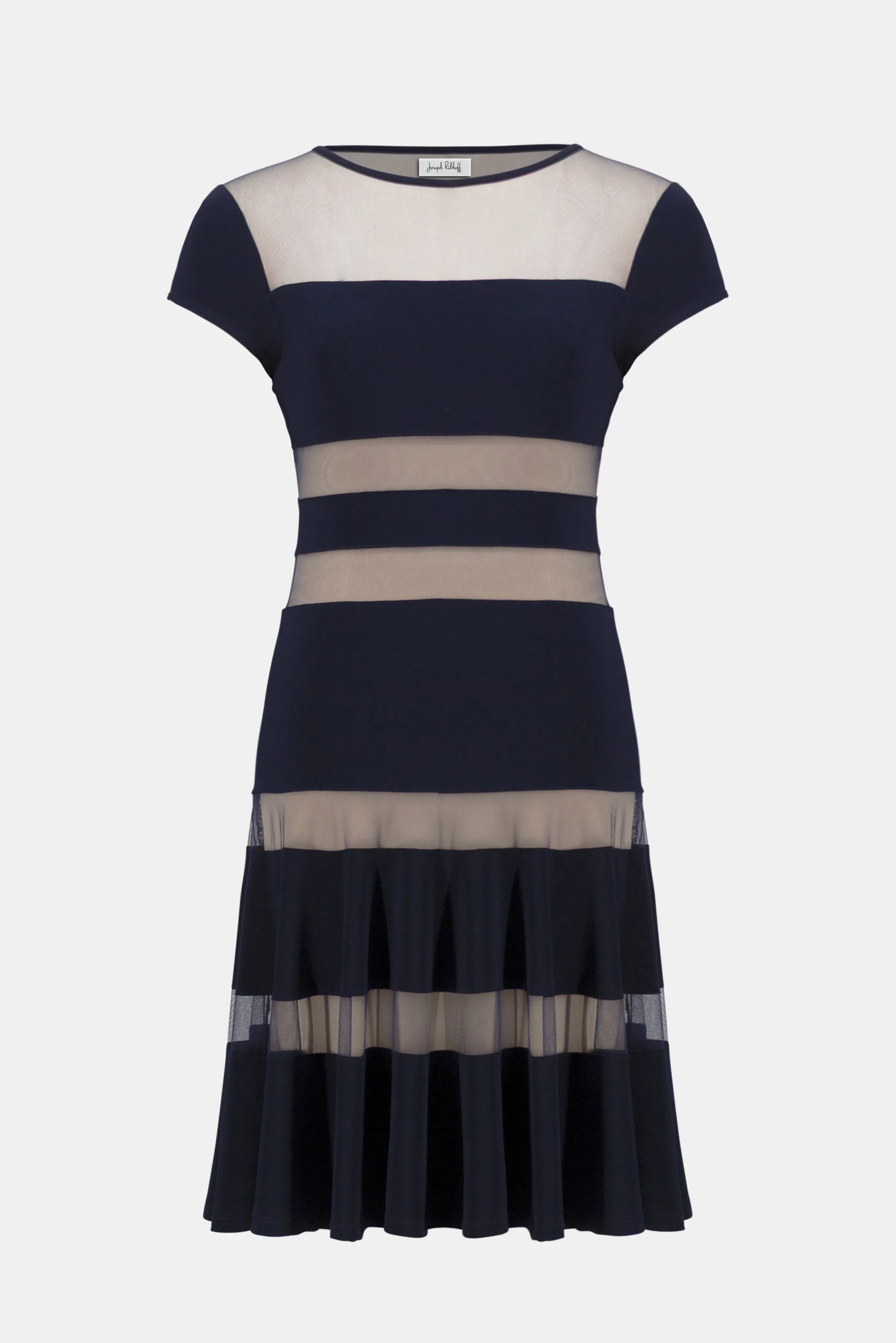 Fit and Flare Dress With Mesh Inserts - Lucindas on-line