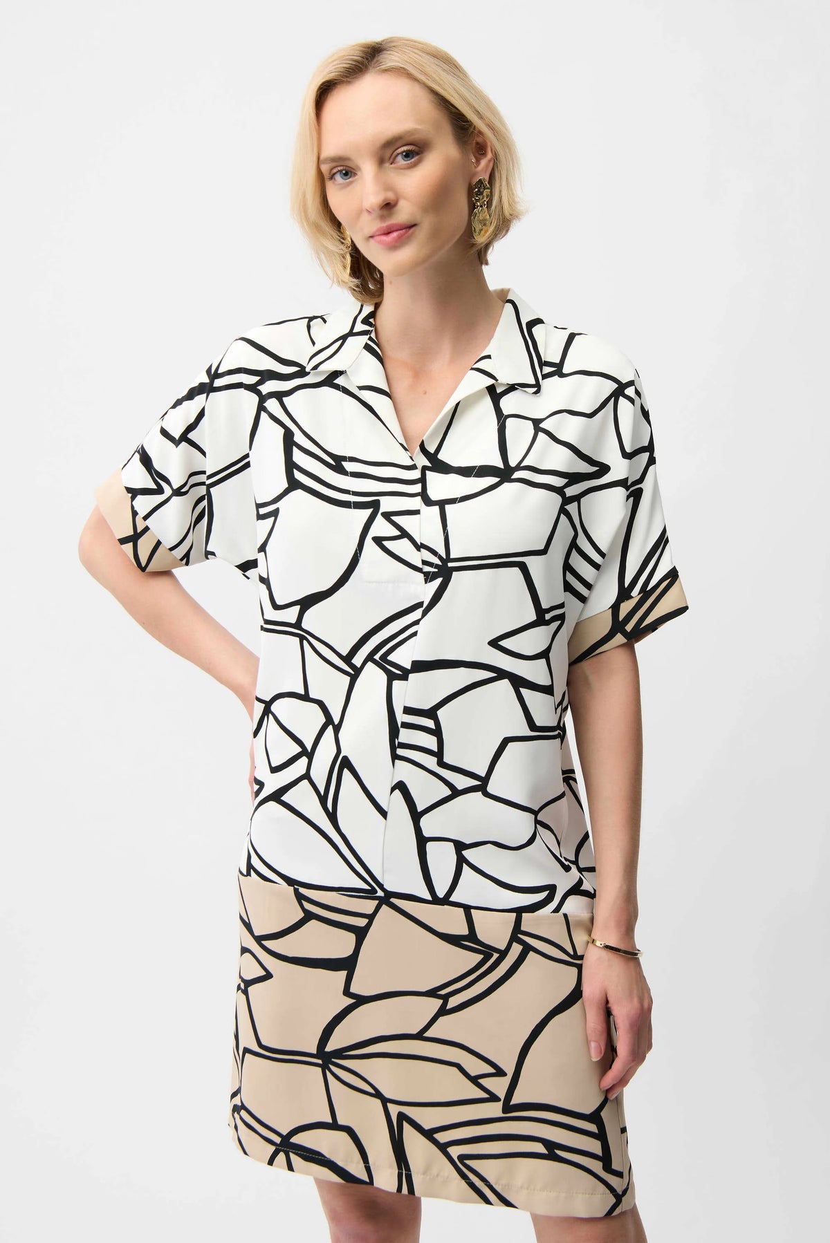 Abstract Print Shirt Dress