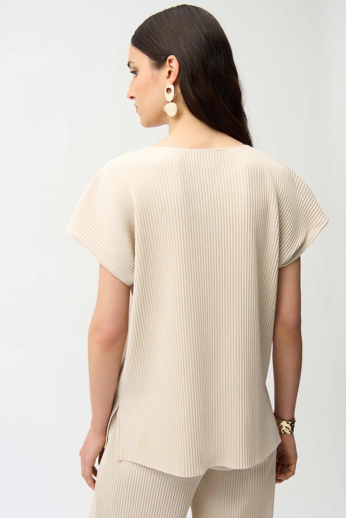 Joseph Ribkoff Pleated Scuba Crepe Boxy Top