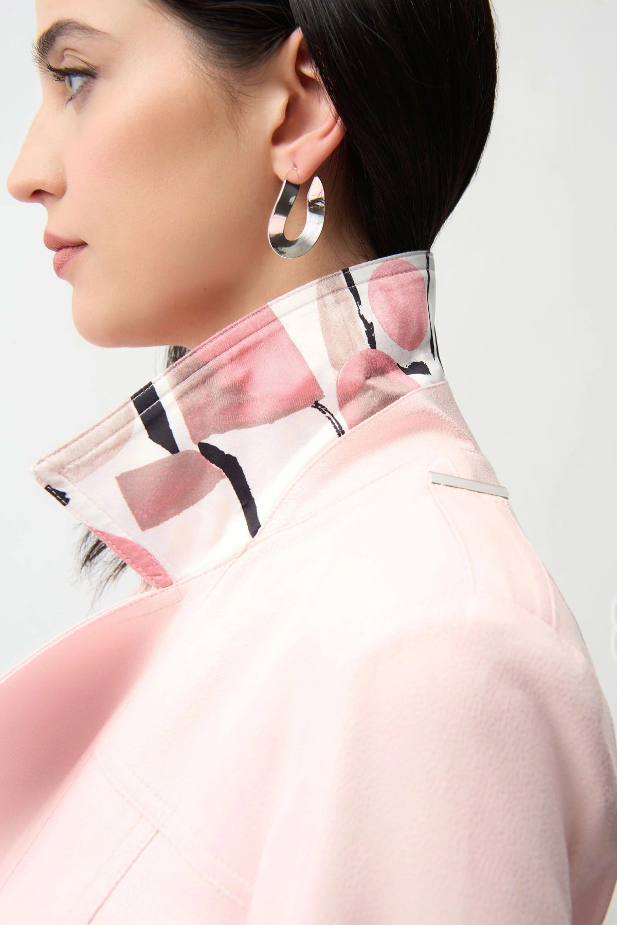 Pink Faux Suede Fitted Jacket