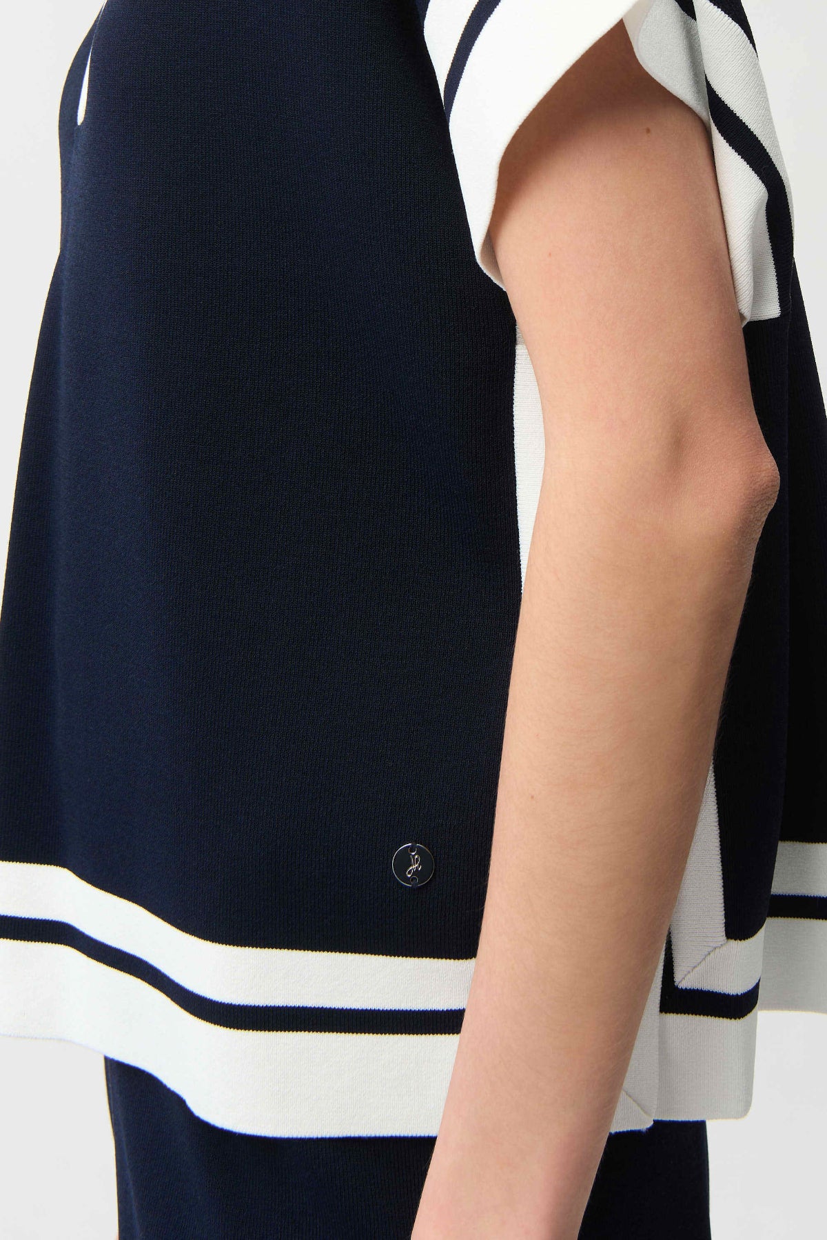 Joseph Ribkoff Viscose Blend Boxy Top With Stripe Detail