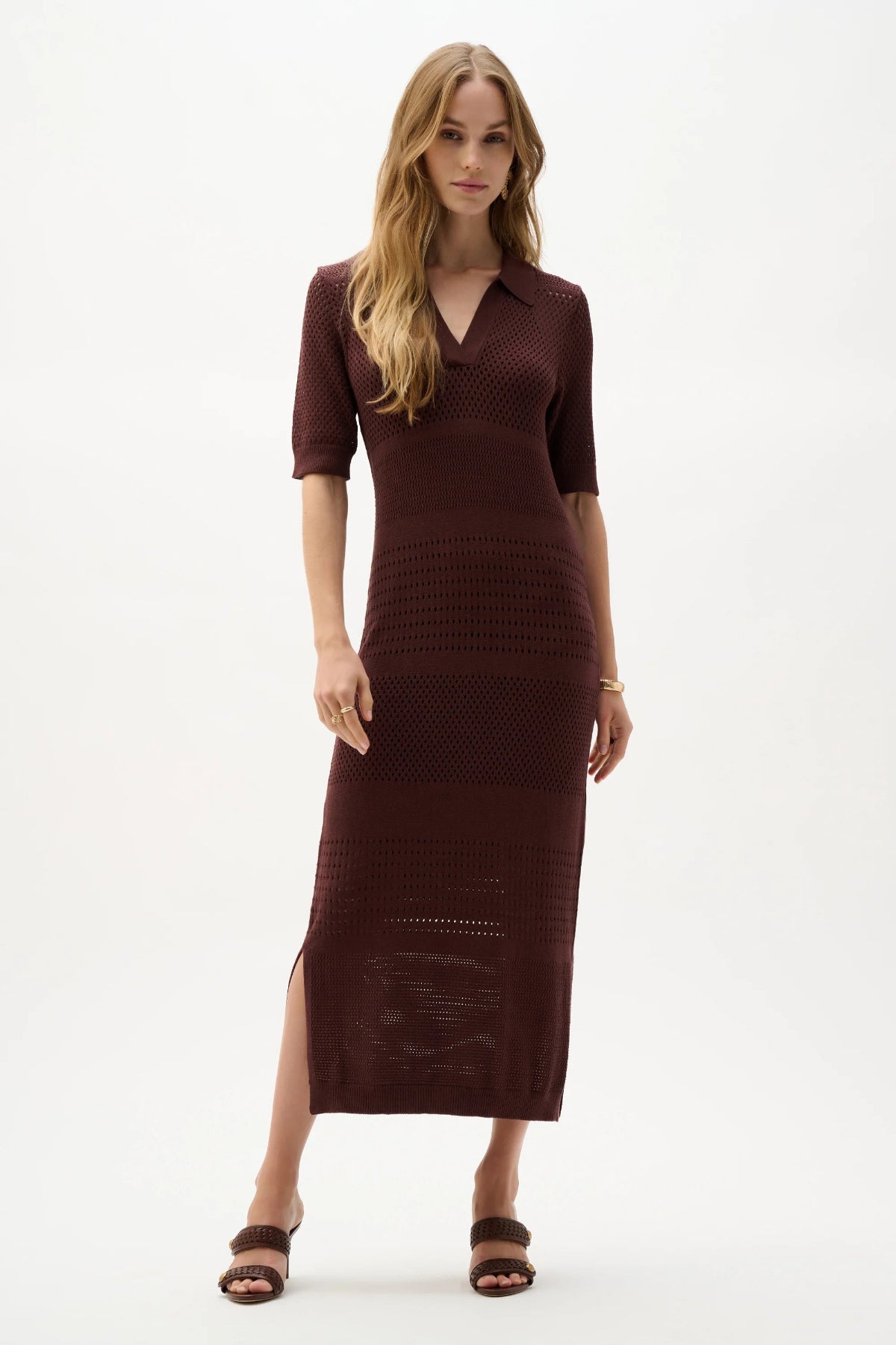 Joseph Ribkoff Open-stitch Knit Straight Dress
