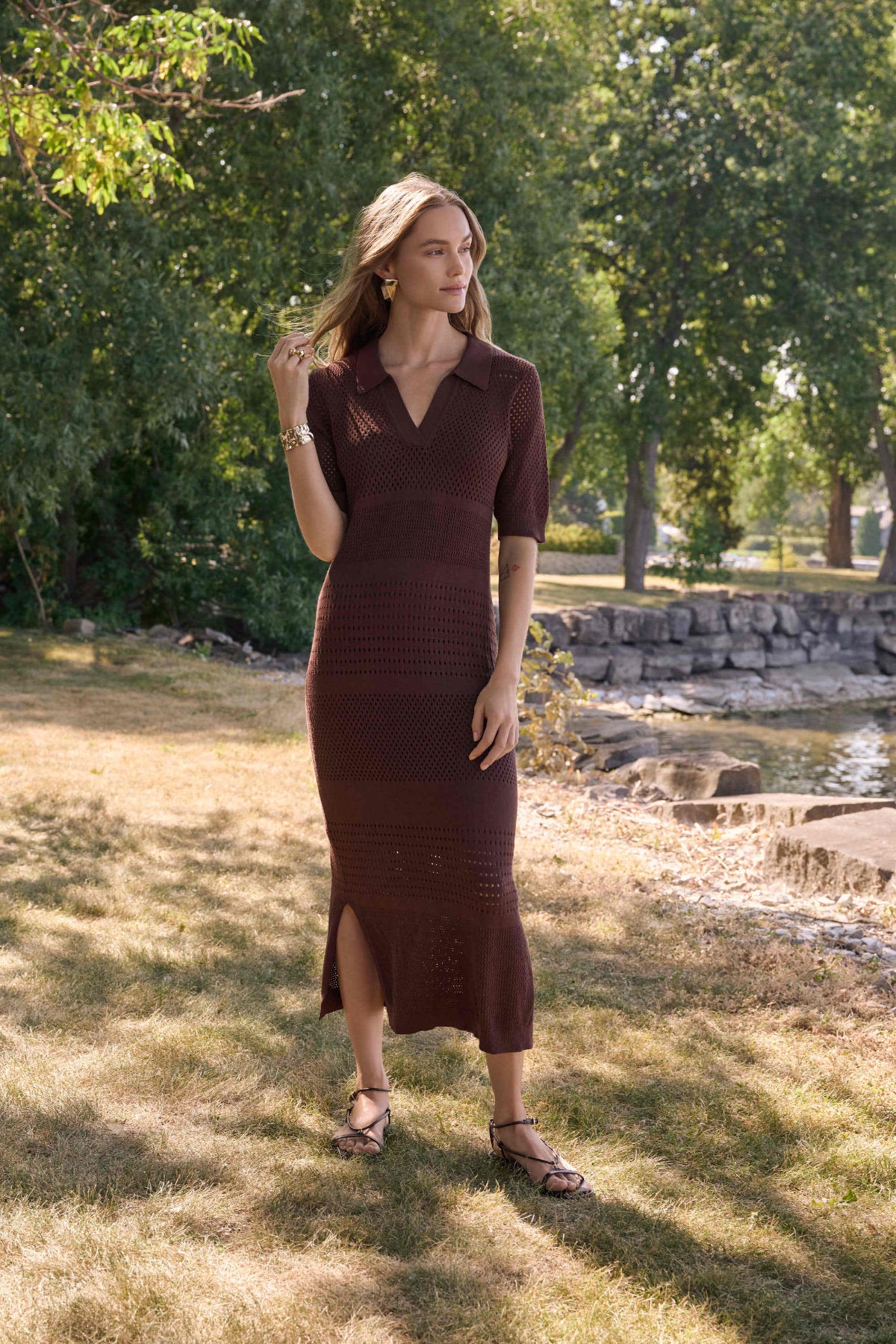 Joseph Ribkoff Open-stitch Knit Straight Dress