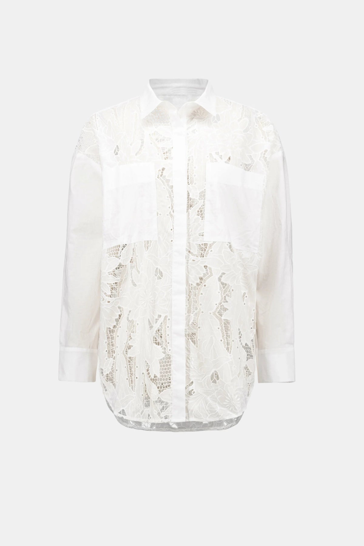 Joseph Ribkoff Cotton Lace Boxy Shirt With Embroidery