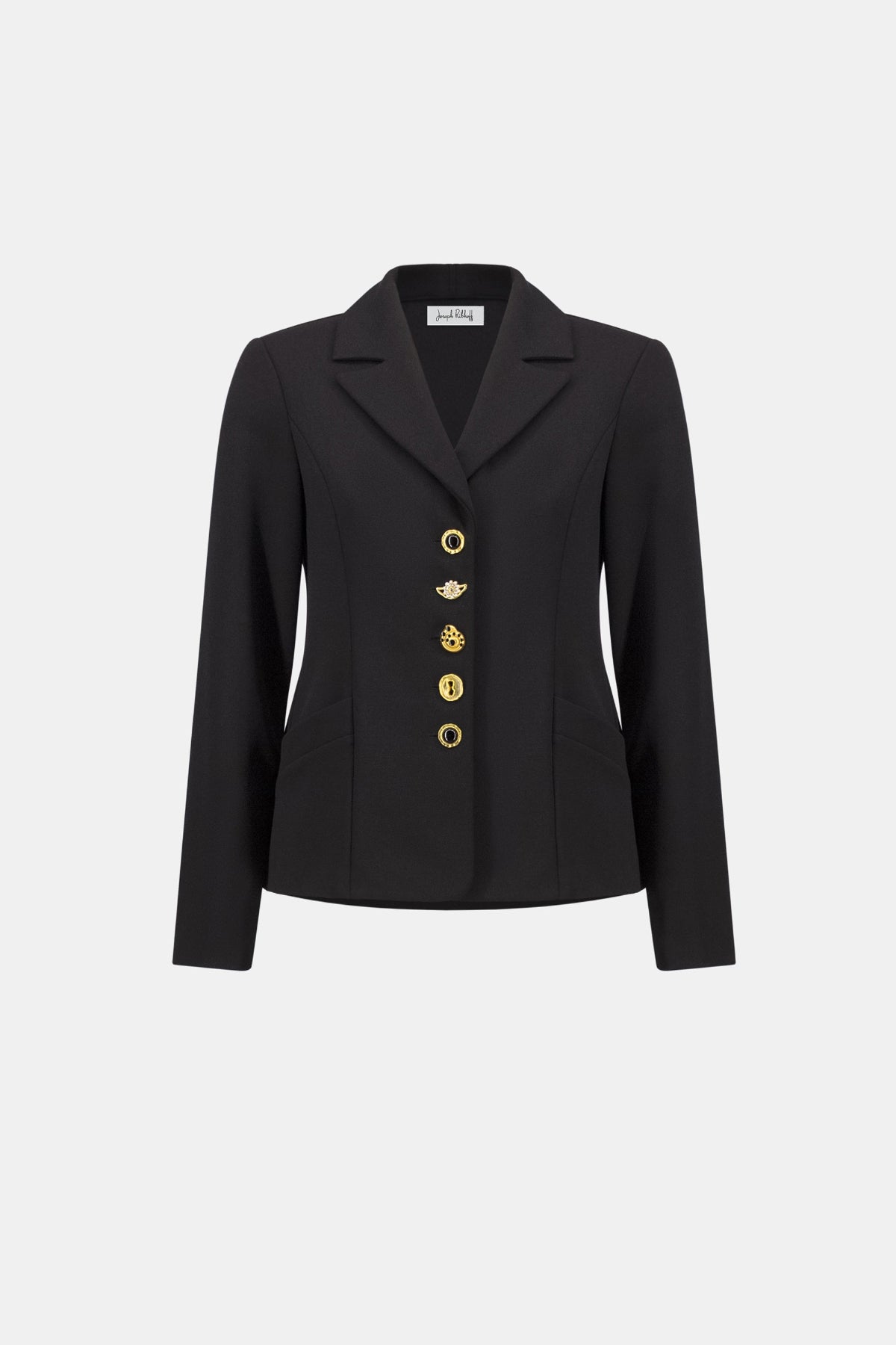 Scuba Crepe Fitted Blazer With Statement Buttons