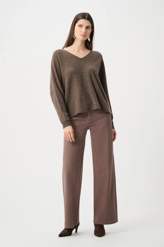 Joseph Ribkoff Cashmere Boxy Jumper With Rhinestone Detail