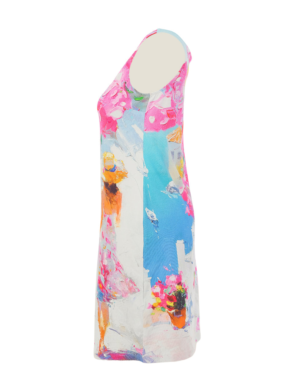 Dolcezza Summer in Santorini Print Sleeveless Dress