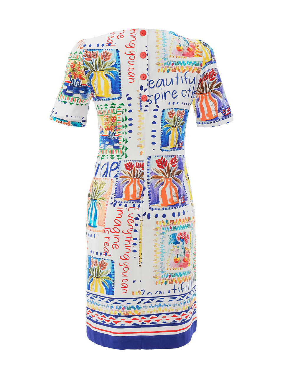 Dolcezza Vase Print Jersey Short Sleeves Dress
