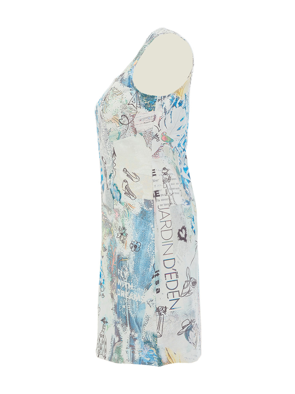 Dolcezza Zip Pocket Collage Print Dress