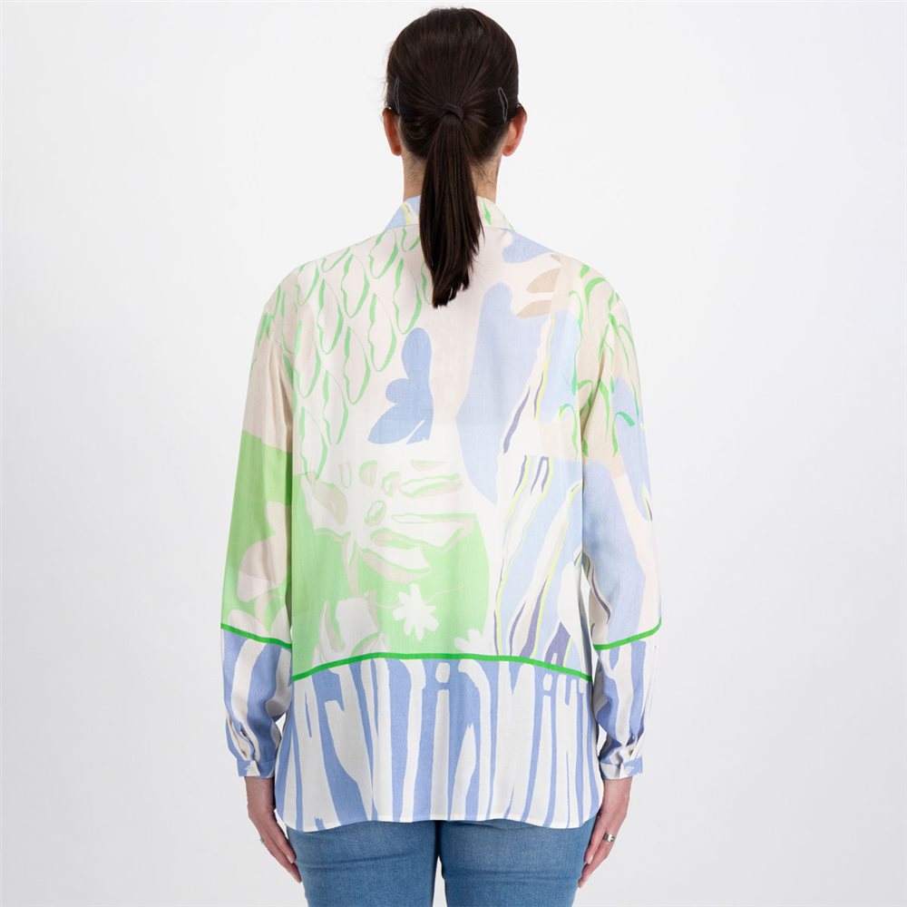 Abstract Print Oversize Blouse J4057